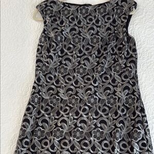 Lauren Ralph Lauren Black and Gray Sleeveless A-line Dress